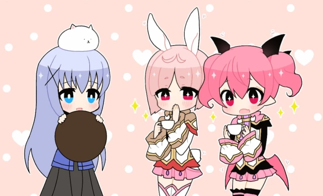 emelia pris+kafuu chino+ruri ookami+tippy (gochiusa)