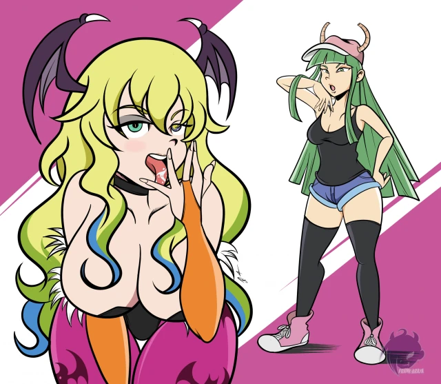 morrigan aensland+quetzalcoatl (maidragon)