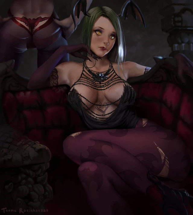 lilith aensland+morrigan aensland+sheer