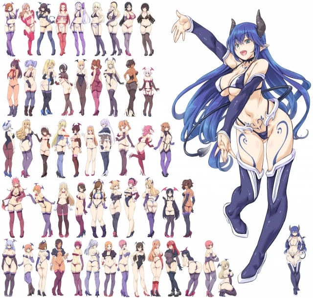 darkness (konosuba)+shinjin succubus (konosuba)+uketsuke succubus (konosuba)+wiz (konosuba)+yunyun (konosuba)