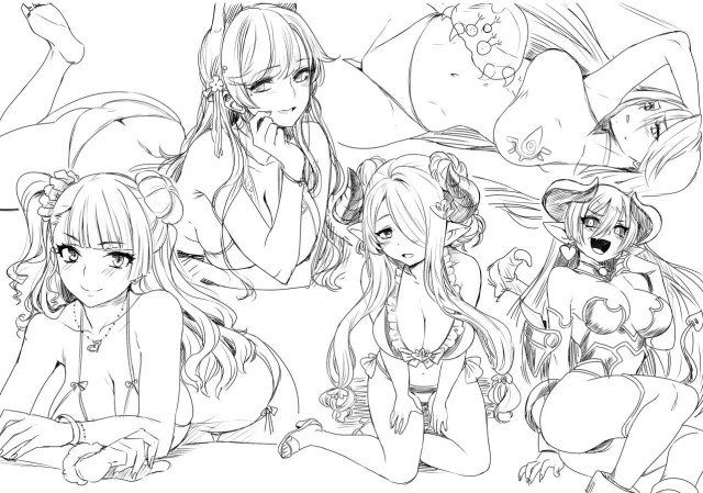 atago (azur lane)+galko+metroid (creature)+narumeia (granblue fantasy)+samus aran