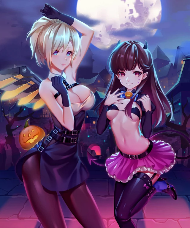 d.va (overwatch)+mercy (overwatch)